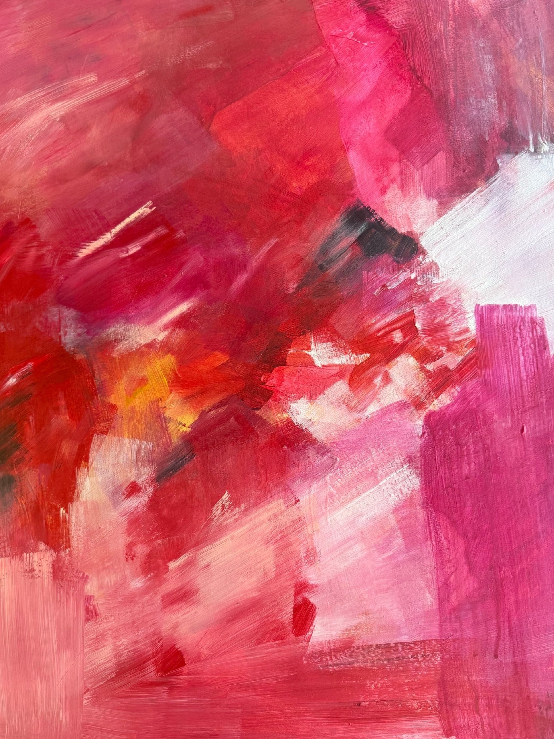 Work on canvas - Reds + Pink
