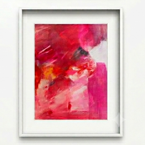 Red + Pink Abstract Acrylic Painting on Canvas