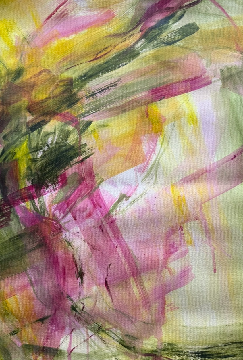 Work on paper - Pink and Green